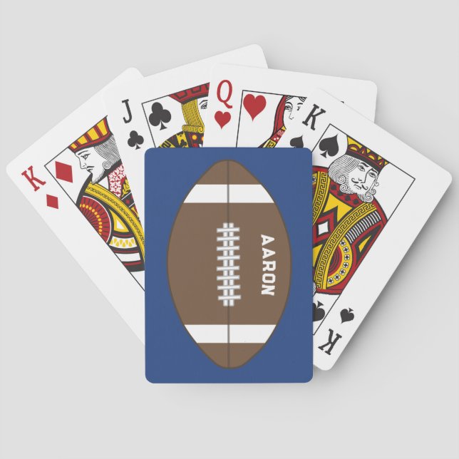 Personlig Blue Football Spelcards Gift Casinokort (Baksidan)