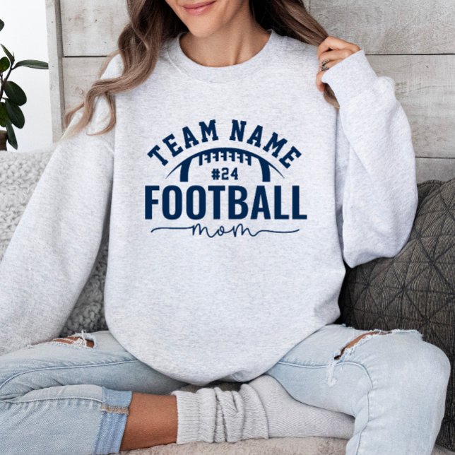 Personlig Blue Football Team Mamma T Shirt (Skapare uppladdad)