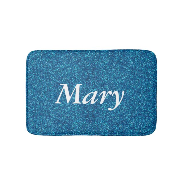 Personlig Blue Glitter Bath Mat Badrumsmatta (Framsidan)