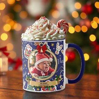 Personlig Blue God jul HO!HO!HO!HO! Mugg