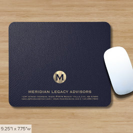 Personlig Blue Guld Business Monogram Musmatta