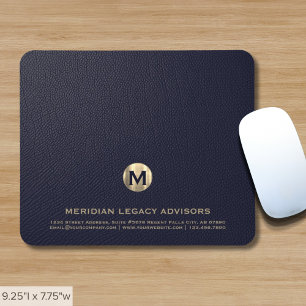 Personlig Blue Guld Business Monogram Musmatta
