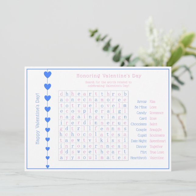 Personlig Blue Hearts Valentine Day Puzzle Julkort (Stående Fram)