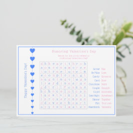 Personlig Blue Hearts Valentine Day Puzzle Julkort