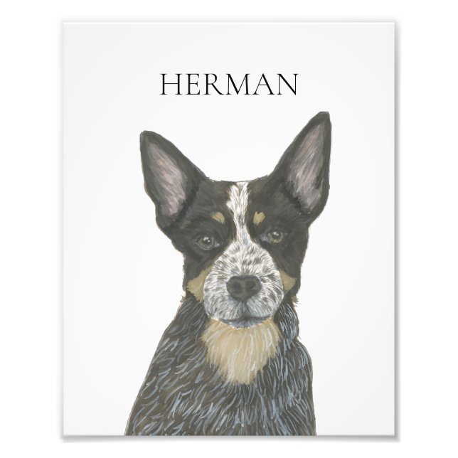 Personlig Blue Heeler Cattledog Fototryck (Framsidan)