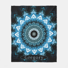 Personlig Blue Hosta Mandala Fleecefilt