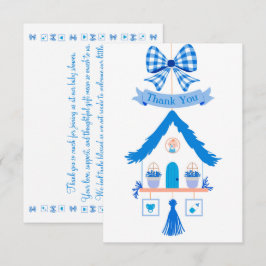 Personlig Blue House Tack Baby Shower Kort