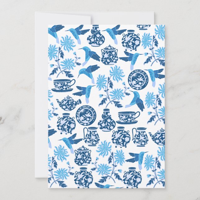Personlig Blue Hummingbird Notecards (Framsida)