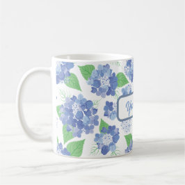 Personlig Blue Hydrangea Blooms Kaffemugg