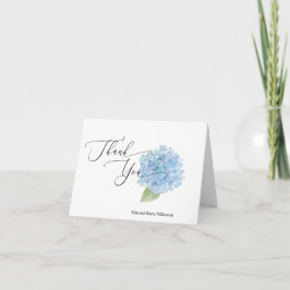 Personlig Blue Hydrangea Watercolor Tack Kort
