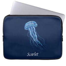 Personlig Blue Jellyfish illustration design Laptop Fodral