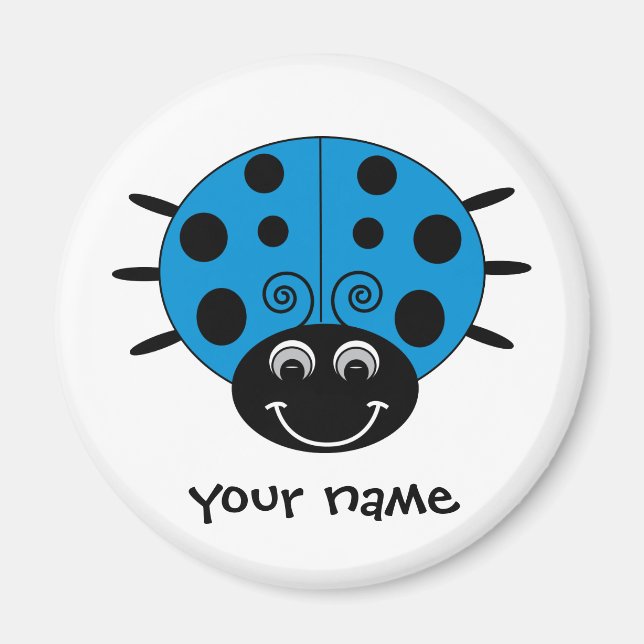 Personlig Blue Ladybug Magnet (Framsidan)