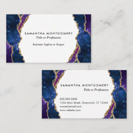 Personlig Blue Lila Aqua Guld Veins Agate Visitkort