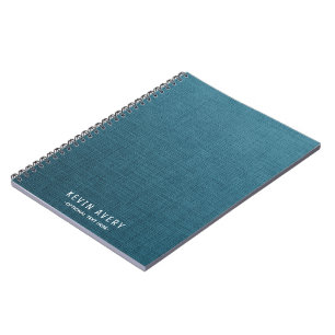 Personlig Blue Linen Struktur Anteckningsbok