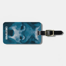 Personlig Blue Lone Varg Luggage Tag Bagagebricka