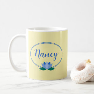 Personlig Blue Lotus Flower Gult Coffee Mugg