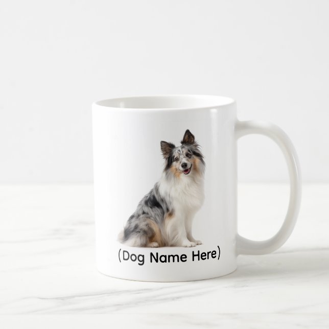 Personlig Blue Merle Sheltie jag äger dig Kaffemugg (Höger)