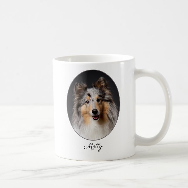 Personlig Blue Merle Sheltie Kärlek Kaffemugg (Höger)