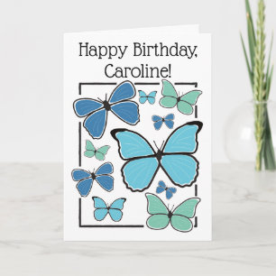 Personlig Blue Morpho Butterfly Grattis på födelse Kort