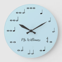 Personlig Blue Musik noter Round Clock
