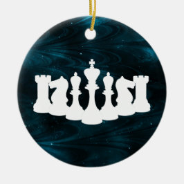 Personlig Blue Nebula Chess Kung jul Julgransprydnad Keramik