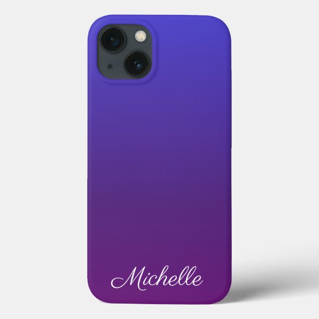 Personlig blue och lila ombre Fodral-Mate iPhon (Baksida)