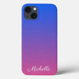 Personlig blue och rosa ombre-gradient Fodral-Mat