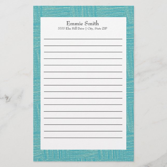 Personlig Blue- och White Led Stationery Brevpapper (Framsida)