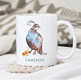 Personlig Blue Partridge Pear Träd Boho Helgdag Kaffemugg
