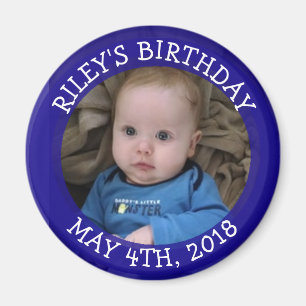 Personlig Blue Photo Reminder Magnet