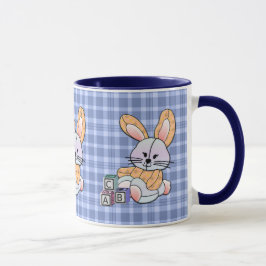 Personlig Blue Play Nursery Art - Bunny Mugg