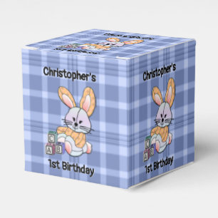 Personlig Blue Play Nursery Art - Bunny Presentaskar