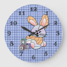 Personlig Blue Play Nursery Art - Bunny
