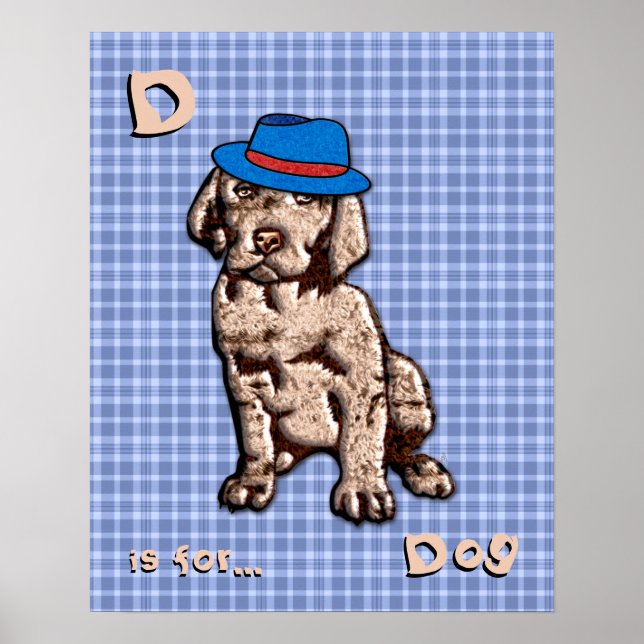 Personlig Blue Play Nursery Art - Hund Poster (Framsidan)
