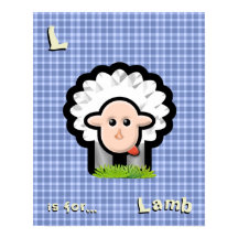Personlig Blue Play Nursery Art - Lamb
