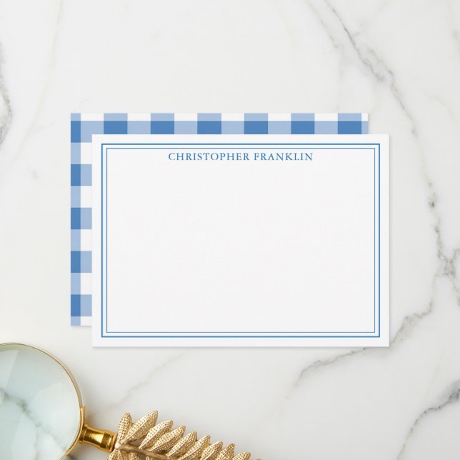 Personlig Blue Play Nyfödd bebis Stationery Tack Kort (Fram/Back In Situ)