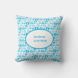 Personlig Blue Pojke Baby Shower Nursery Kudde