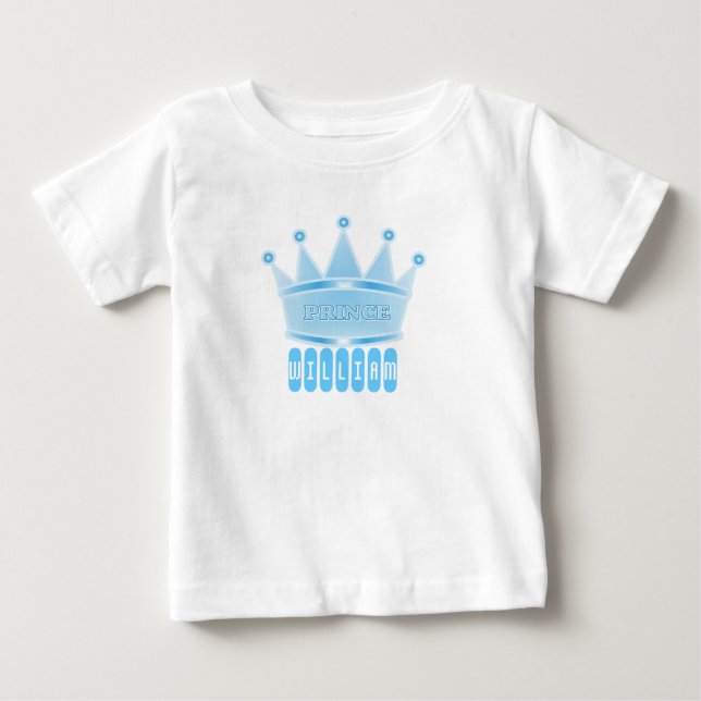 Personlig Blue Prince Krona Pojke Gift Tee (Framsida)