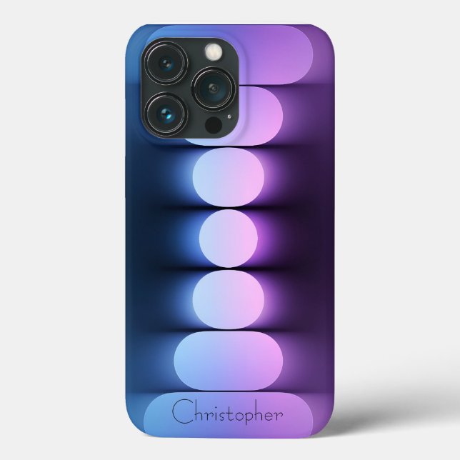Personlig Blue Radial Struktur iphone 15 (Baksida)