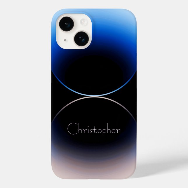 Personlig Blue Radial Struktur iphone 15 (Baksida)