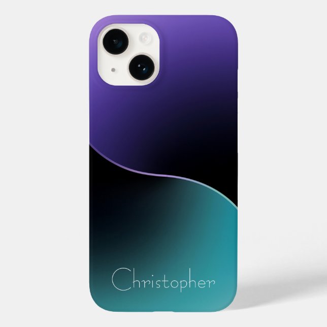 Personlig Blue Radial Struktur iphone 15 (Baksida)