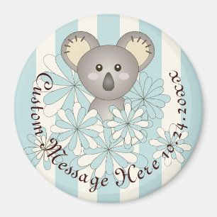 Personlig Blue Rand Baby Koala Party Favor Magnet