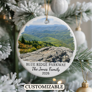 Personlig Blue Ridge Parkway, North Carolina Julgransprydnad Keramik
