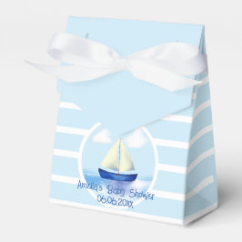Personlig Blue Sailboat Baby Shower Presentaskar