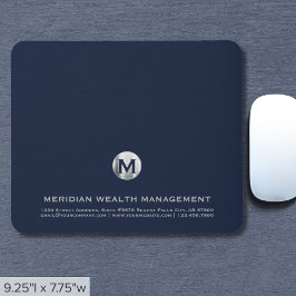 Personlig Blue Silver Business Monogram Musmatta