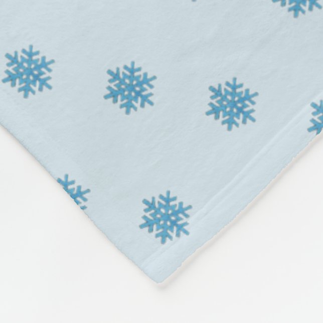 Personlig Blue Snö Snowflake Winter Helgdag Fleecefilt (Hörn)