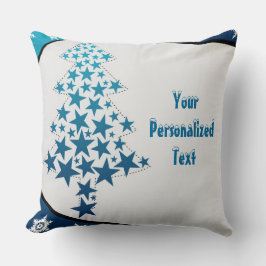 Personlig Blue Snowflake Dekorativ kudde