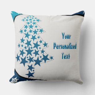 Personlig Blue Snowflake Dekorativ kudde