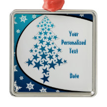 Personlig Blue Snowflake-ornament