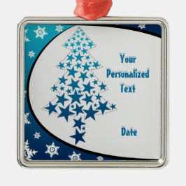 Personlig Blue Snowflake-ornament Julgransprydnad Metall